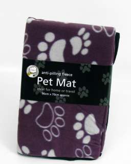 Paw Print Design Fleece Pet Mat / Blanket / Cover (90cm x 70cm 