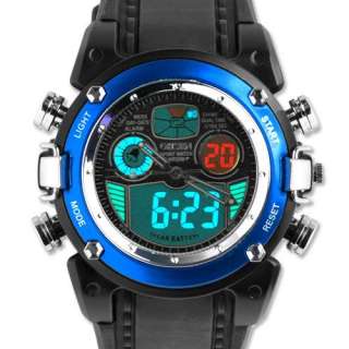 Original OHSEN Dual Display Mens Boy Silicon Sport Wrist Watch + Gift 