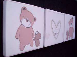 3X DEEP EDGE CANVAS PICTURES BABIES R US LOVED & ADORED  