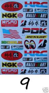   Autocollant Moto Stickers HRC NGK Quad Yz Rm Kx N°9