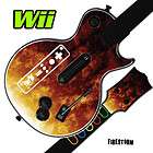 Skin Decal Cover for GUITAR HERO 3 III Nintendo Wii Les Paul   Fire 