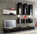 Meuble tv design banc télé wengé effet bois noir armoire basse de 