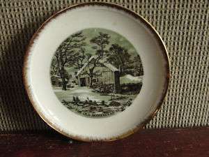 CURRIER & IVES,THE OLD HOMESTEAD IN WINTER SCENE PLATE  