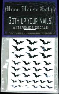 Gothic designer nail art, exclusive waterslide decals for sale by moon 