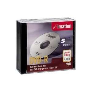  Imation 8x DVD R Media 4.7GB   120mm Standard   5 Pack 