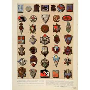  1939 Print French Military Insignia France Army Corps 