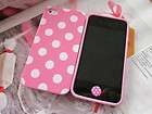 New Pink+White Soft Shell Polka Dots Case for iPhone 4S/4+Pink Polka 
