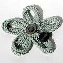 Tags Sea Washed Grey Eco Cotton Knitted Flower Brooch, Valentine’S 