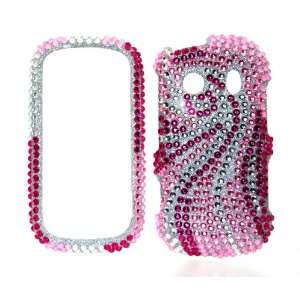  Sparkling Pink Red Silver Swirl Full Diamond Bling Snap on 
