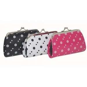   Dot Faux Patent Coin Purse with Kisslock Closure 