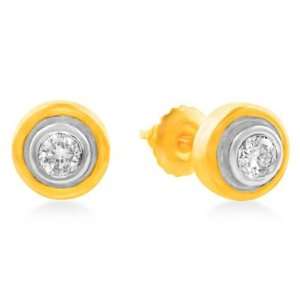  14K Yellow Gold 0.25 Carat Diamond Stud Earrings Jewelry