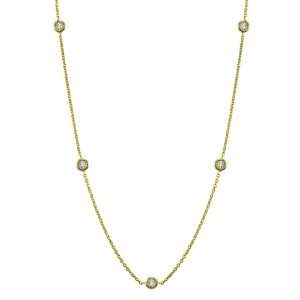  14k Yellow Gold Diamond Station Necklace (1/2 cttw, H I 