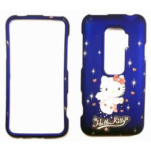 Hello Kitty Blue HTC Evo 3D Faceplate Case Cover Snap On Cell Phones 