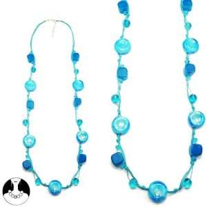 Ext Comb Bleu Bleu Turquoise Necklace Long Necklace Glass Summer Women 