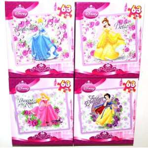  Disney Princesses, Set of 4 Princess Jigsaw Puzzles 
