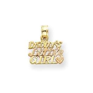    14k Yellow Gold Two tone Gold Daddys Little Girl Pendant Jewelry