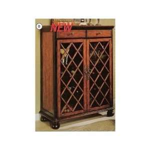  Two tone finish wood wine storage cabinet console