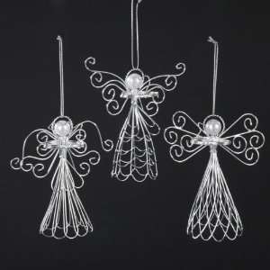   Elegance Wire and Pearl Angel Christmas Ornaments 5