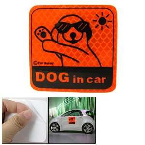  Amico Black Sunny Dog Print Orange Red Adhesive Car 