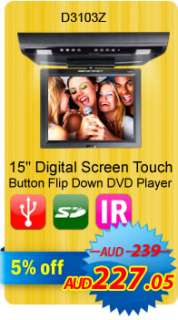 Inch Flip Down AVI/DVD//VCD/CD Player SUPPORT 32 BITS GAME 
