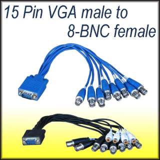 15 Pin VGA Male to 8 BNC Female DVR Card RCA Cable b2y  