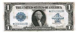 1923 1 dollar silver certificate large star note  