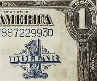 TCS 1923 $1 Silver Certificate Horseblanket LARGE BILL  