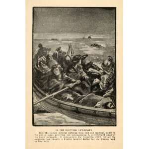  1912 Print Historic Titanic Ship Life Boat Survivors 