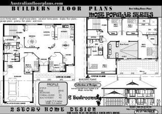 bedroom 2 storey house floor plans blueprints SALE  