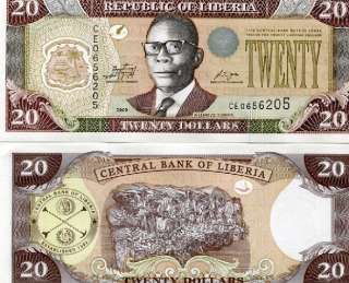 LIBERIA 20 Dollars 2009 P NEW UNC  