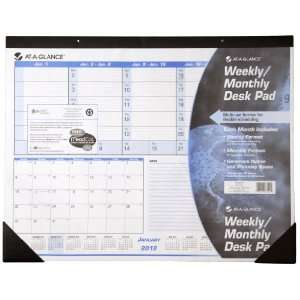   Weekly/Monthly Desk Pad, 22 x 17 Inches, Black, 2012 (SK625 00