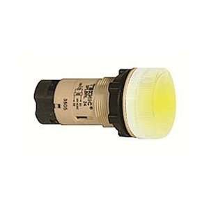 22mm Pilot Light, Plastic, 230VAC, LED, White Lens/Yellow LED  