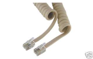 Handset Cord, 15 feet, coiled, 4 conductor, ivory/beige  