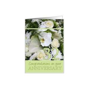  32nd Wedding Anniversary White mixed bouquet card Card 