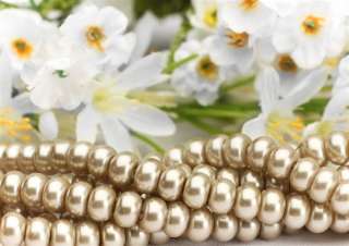 6mm Champagne Gold Glass Pearls Rondelle Beads p32  