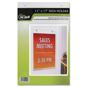  New   Clear Plastic Sign Holder, Wall Mount, 11 x 17 by Nu 