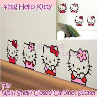 Hello Kitty big Cute Wall Sticker Home Decor pink jj16  