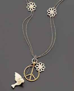 Lucky Brand Necklace, Dove and Peace Sign