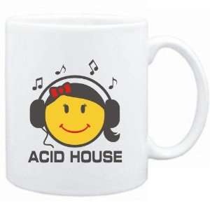  Mug White  Acid House   female smiley  Music