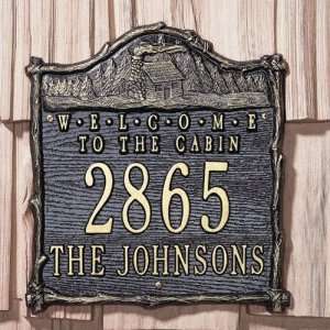  Welcome to the Cabin Address Plaques in Black and Gold 