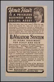 1939 Vintage Revigator System Cleveland OH Scalp & Hair Medical 30s 