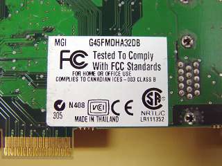 Matrox G45 Dual Head AGP VGA Graphics Video Card 32MB G45FMDHA32DB 971 