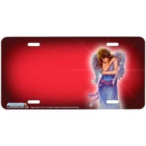 7019 Angel on Red Angel License Plate Car Auto Novelty Front Tag by 