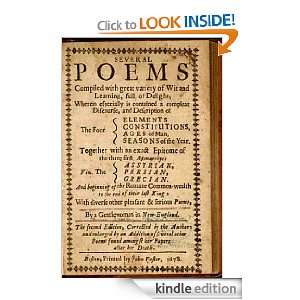 Several Poems eBook Anne Dudley Bradstreet Kindle Store