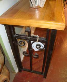 Custom Antique Wrought Iron Console Table 60 x 31 x 16  