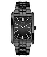 GUESS Watch, Mens Black Ion Plated Stainless Steel Bracelet 35x43mm 