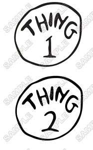 Thing 1 and Thing 2 Shirt Iron on Transfer #1  