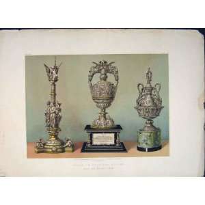  Vase Vases Oxidised Silver Color Antique Print Fine Art 