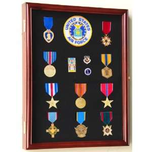 Military Medals, Pins, Patches, Insignia, Ribbons, Flag Display Case 