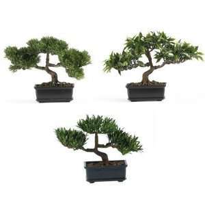  Nearly Natural 12 inch Bonsai Silk Plant Collection (Set 